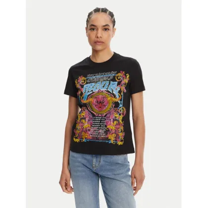 Zdjęcie Versace Jeans Couture T-Shirt 78HAHC03 Czarny Regular Fit
