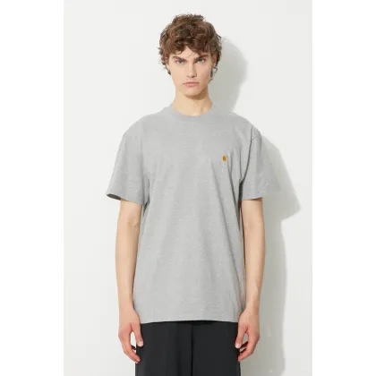 Zdjęcie Carhartt WIP t-shirt bawełniany S/S Chase T-shirt kolor szary gładki I026391.Grey.H-Grey.Heat