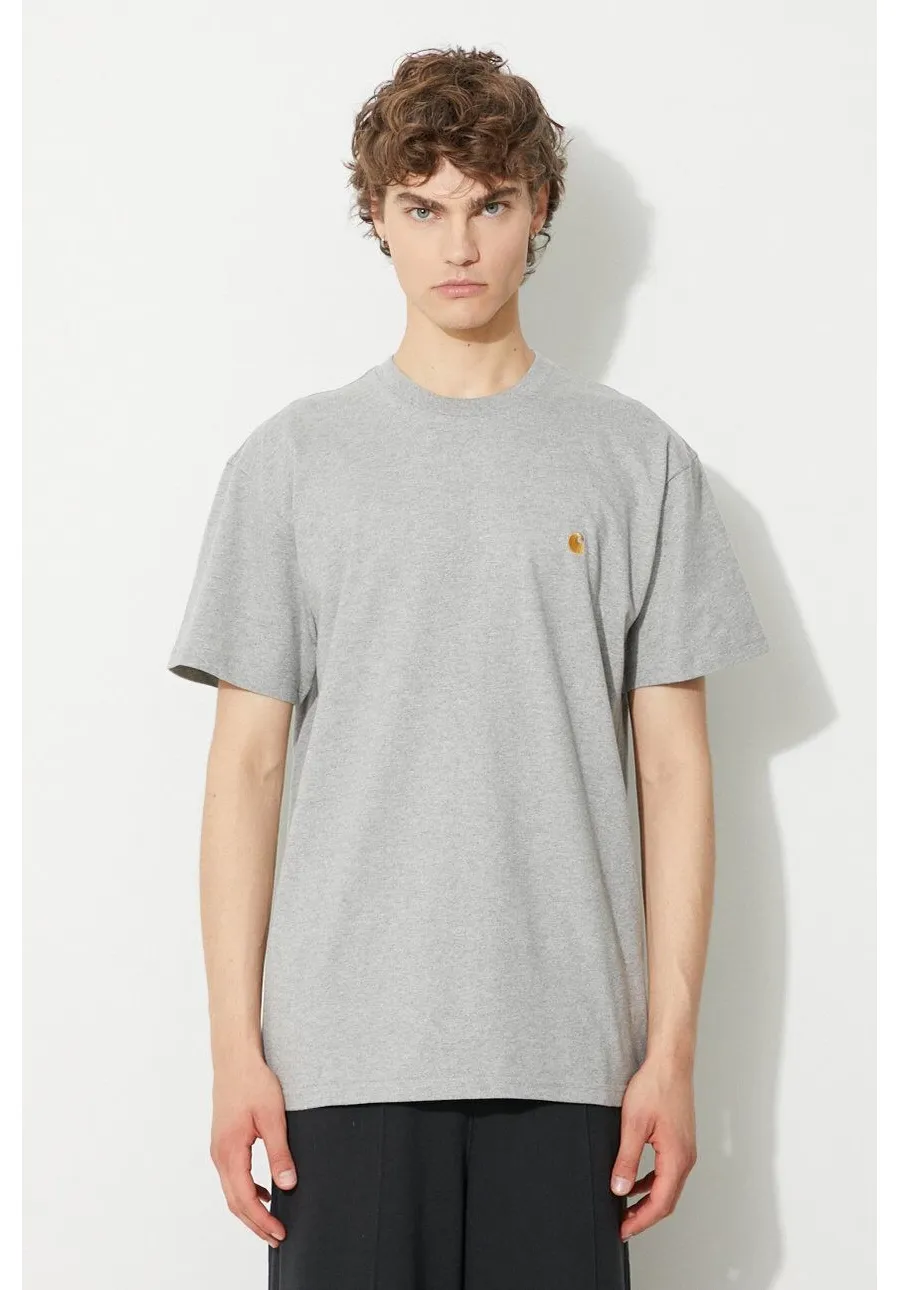 obrazek 1 Carhartt WIP t-shirt bawełniany S/S Chase T-shirt kolor szary gładki I026391.Grey.H-Grey.Heat