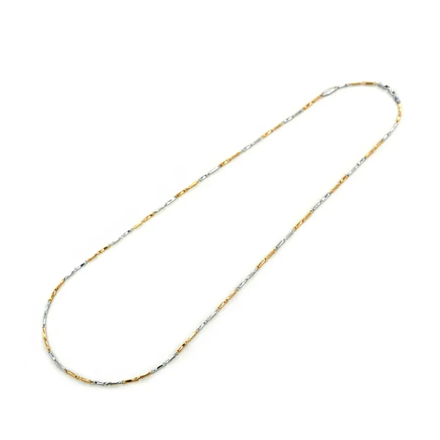 obrazek 2 Naszyjnik męski z białego i różowego złota - 50 cm