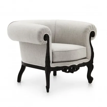 Zdjęcie Jasnoszary luksusowy fotel barokowy w stylu chester - Sevensedie