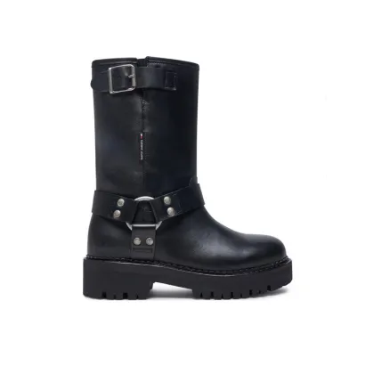 Zdjęcie Tommy Jeans Botki Tjw Urban Biker Boot Leather EN0EN02728 Czarny
