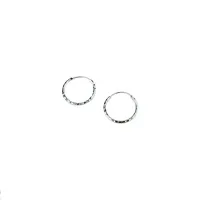 Picture Beautiful carved hoop earrings with a hidden closure 1 mm. Diameter 13 mm.