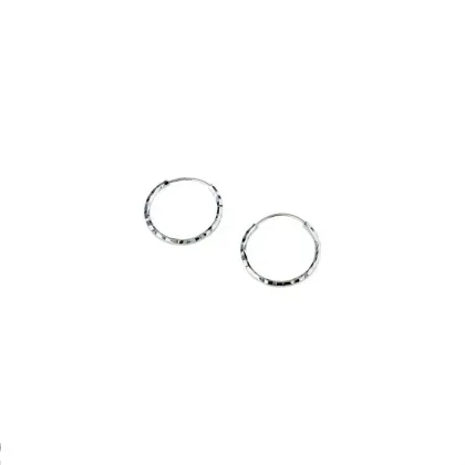 Zdjęcie Piękne kolczyki rzeźbione koła z ukrytym zamknięciem 1 mm. Średnica 13 mm.