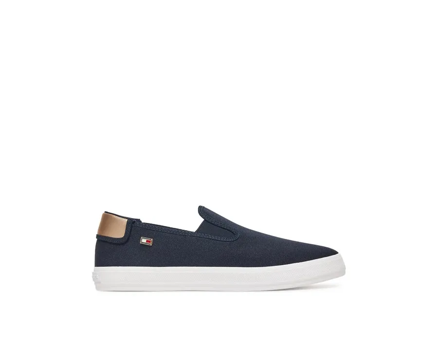obrazek 1 Tommy Hilfiger Tenisówki Vulc Canvas Slip-On Sneaker FW0FW08645 Granatowy