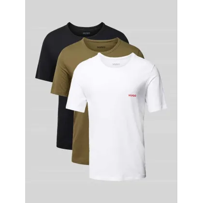 Zdjęcie T-shirt o kroju regular fit z nadrukiem z logo w zestawie 3 szt.