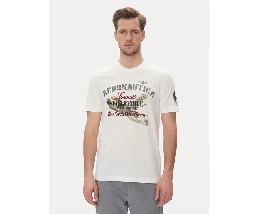 obrazek 1 Aeronautica Militare T-Shirt 251TS2406J641 Biały Regular Fit