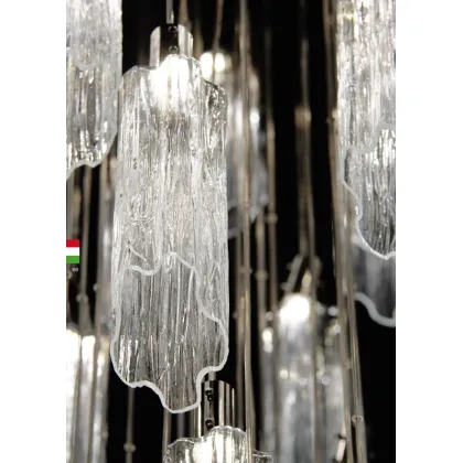 Zdjęcie Stylowy żyrandol kaskadowy z kwiatami w kształcie cylindra ze szkła Murano - Il Paralume Marina