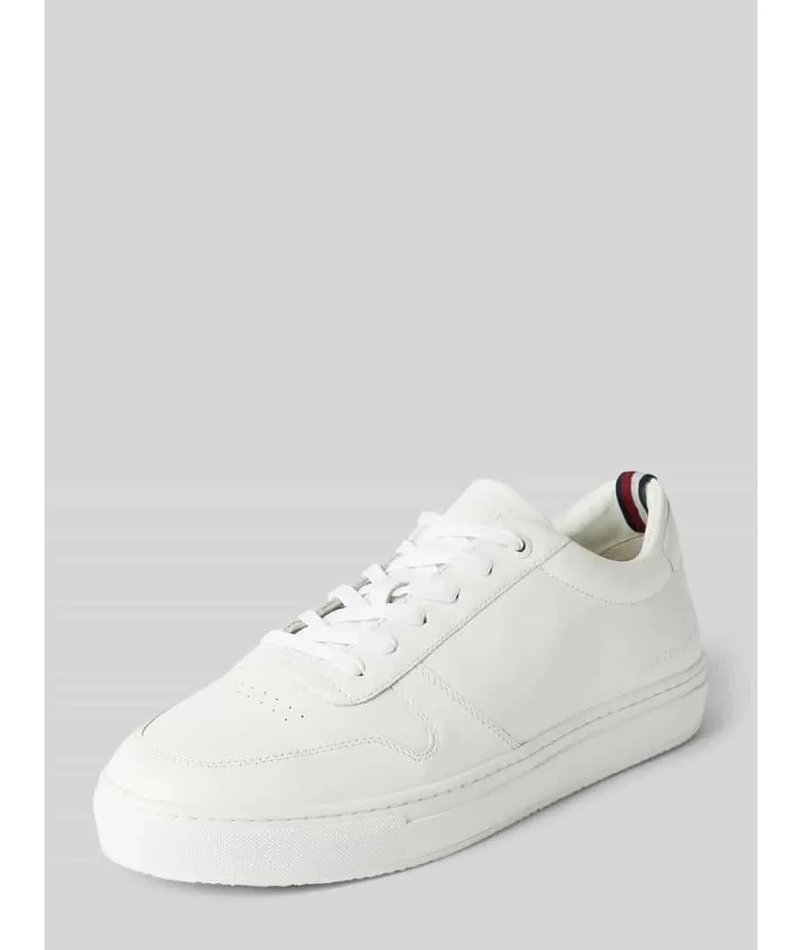 obrazek 1 Sneakersy skórzane z detalem z logo