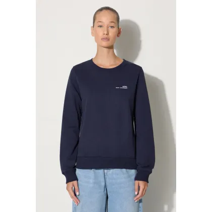 Zdjęcie A.P.C. bluza bawełniana Sweat Item F damska kolor granatowy z nadrukiem COEAS.F27663-VIOLET