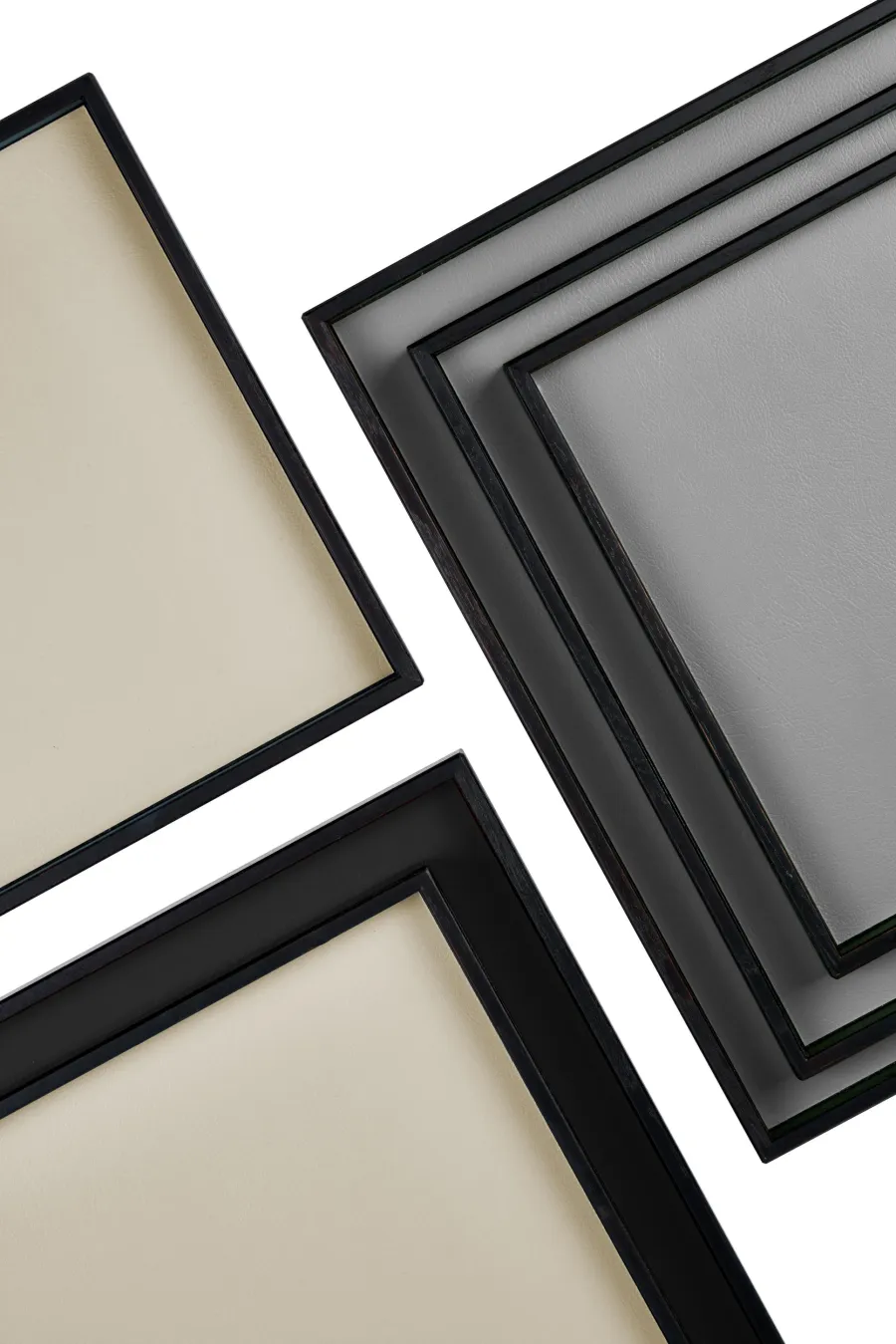 obrazek 2 Skórzana taca Mondo 25x25xH3 cm w kolorze szarym