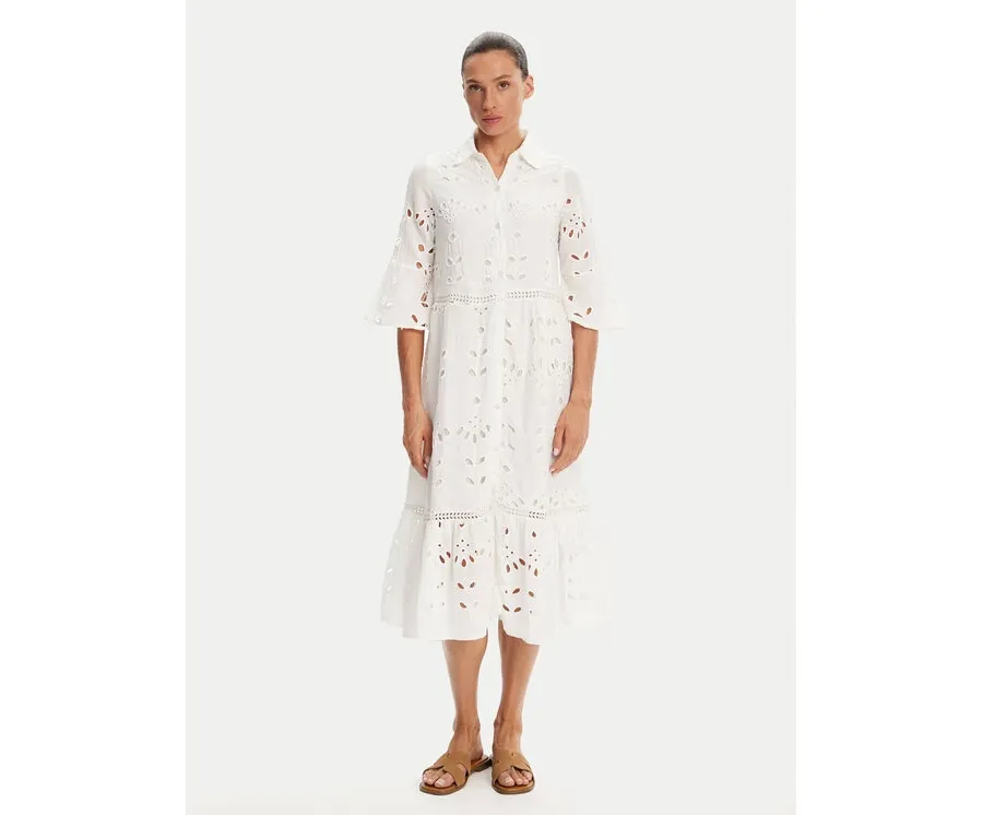 obrazek 1 Iconique Sukienka koszulowa IC25-005 Biały Relaxed Fit