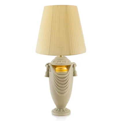 Zdjęcie Szara ceramiczna lampa stołowa z zasłoną - Ahura