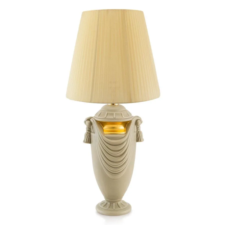 picture 1 Gray ceramic table lamp with curtain - Ahura