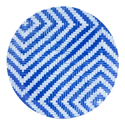 Zdjęcie Talerz obiadowy Olhar o Brasil z geometrycznym biało-niebieskim wzorem - Vista Alegre