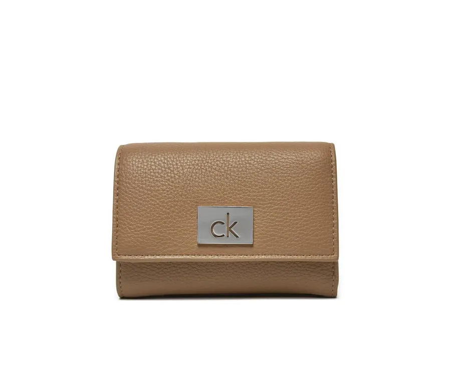 obrazek 1 Calvin Klein Mały Portfel Damski Ck Plaque Small Trifold W/Zip K60K612834 Szary