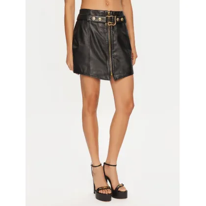 Zdjęcie Just Cavalli Spódnica skórzana 77PAEP12 Czarny Slim Fit