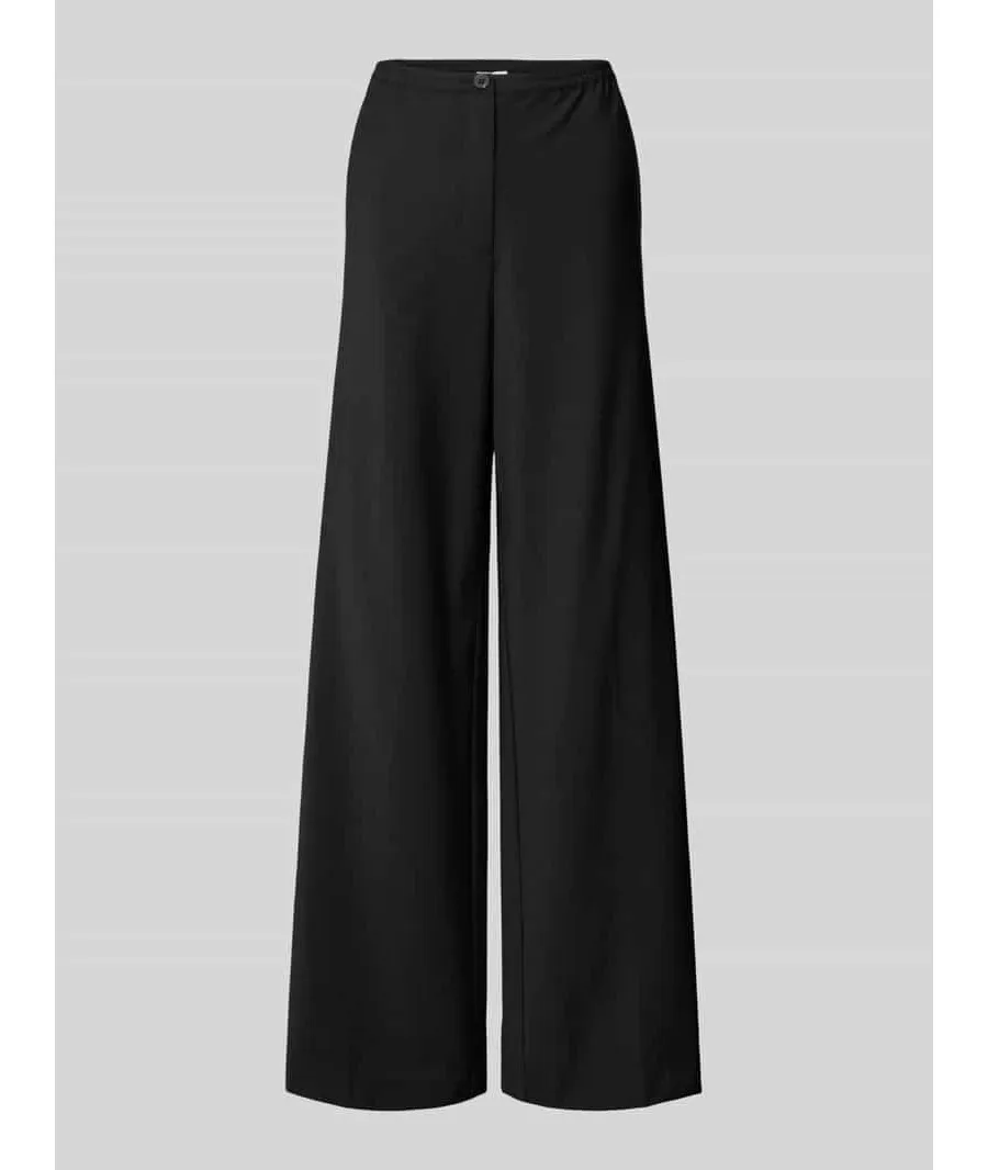obrazek 1 Spodnie materiałowe o kroju straight fit z mieszanki wiskozy i streczu z eleganckim kantem
