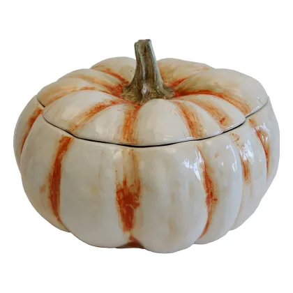 Zdjęcie Piękna ceramiczna duża waza w kształcie dyni 28 cm - Virginia Casa
