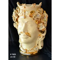 Picture Ceramic vase, flowerpot Testa di Moro in the shape of a Moor's head