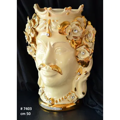Zdjęcie Ceramiczny wazon, donica Testa di Moro w kształcie głowy Maura