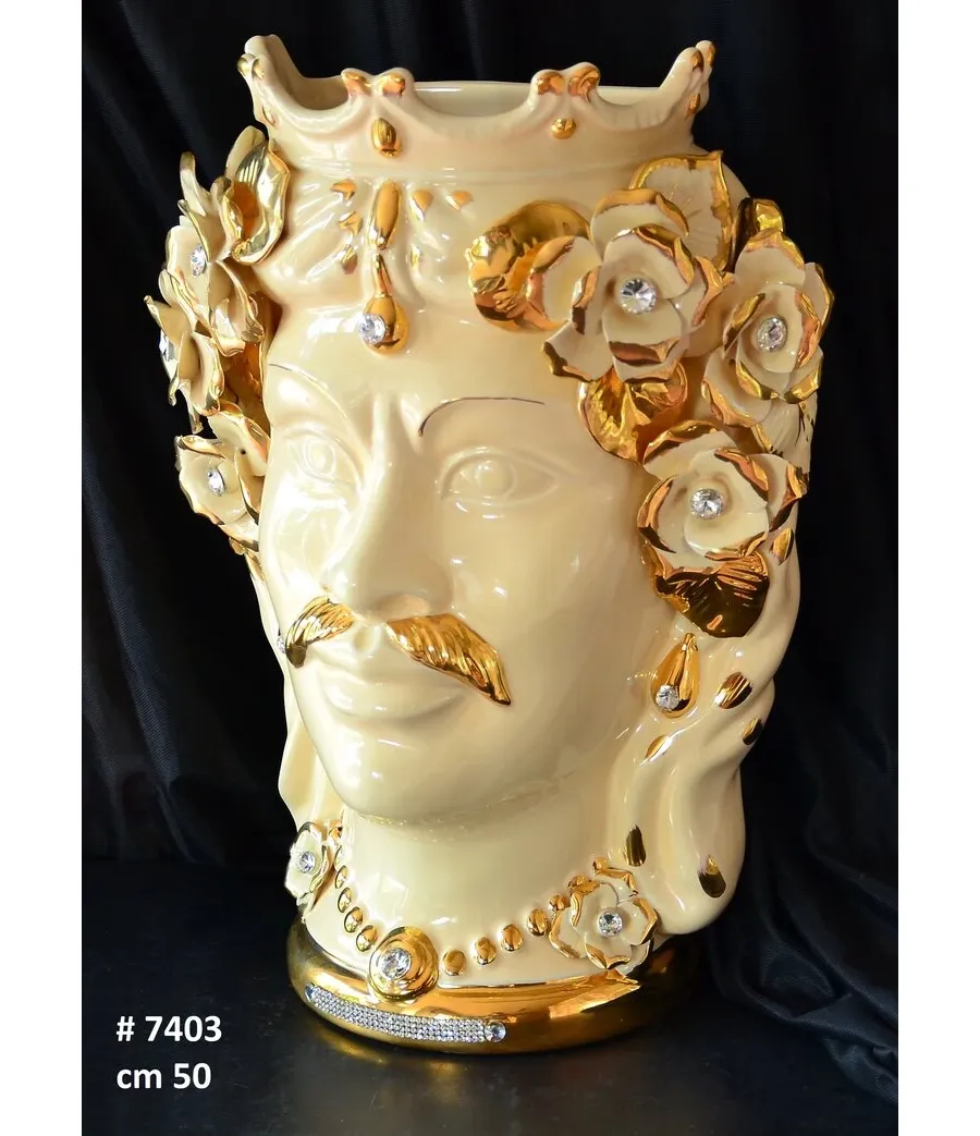 obrazek 1 Ceramiczny wazon, donica Testa di Moro w kształcie głowy Maura