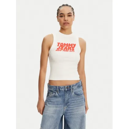 Zdjęcie Tommy Jeans Top DW0DW21339 Écru Slim Fit