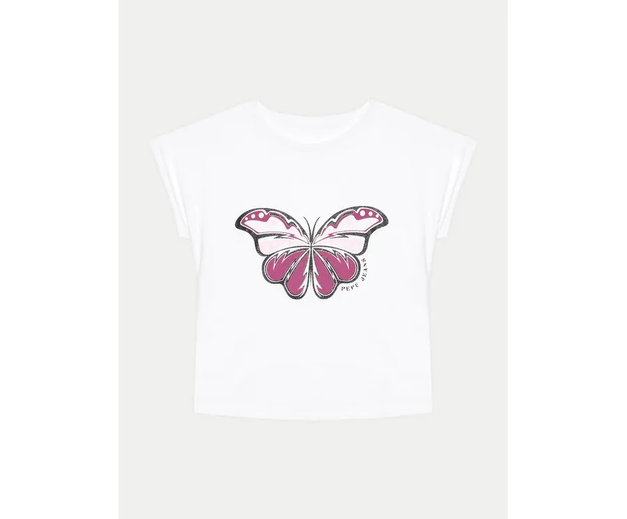 obrazek 1 Pepe Jeans T-Shirt Qwana PG503073 Biały Regular Fit