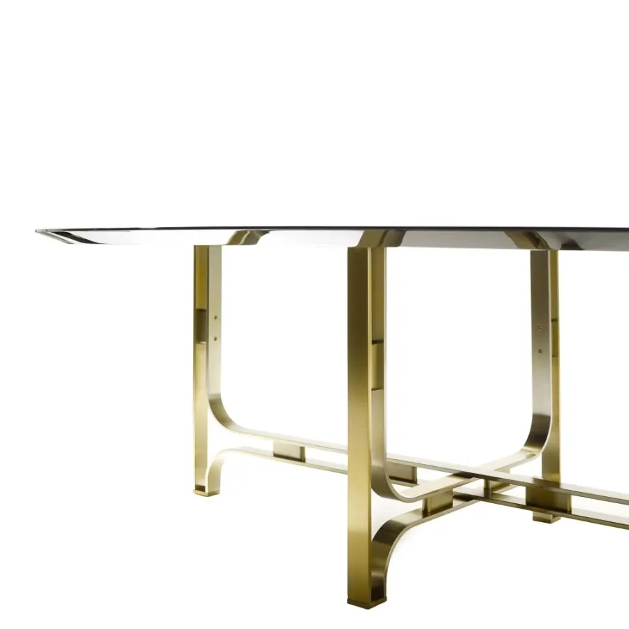 obrazek 1 Elegancki stół jadalniany z metalową podstawą i owalnym blatem H.75xL.245xP.120 cm