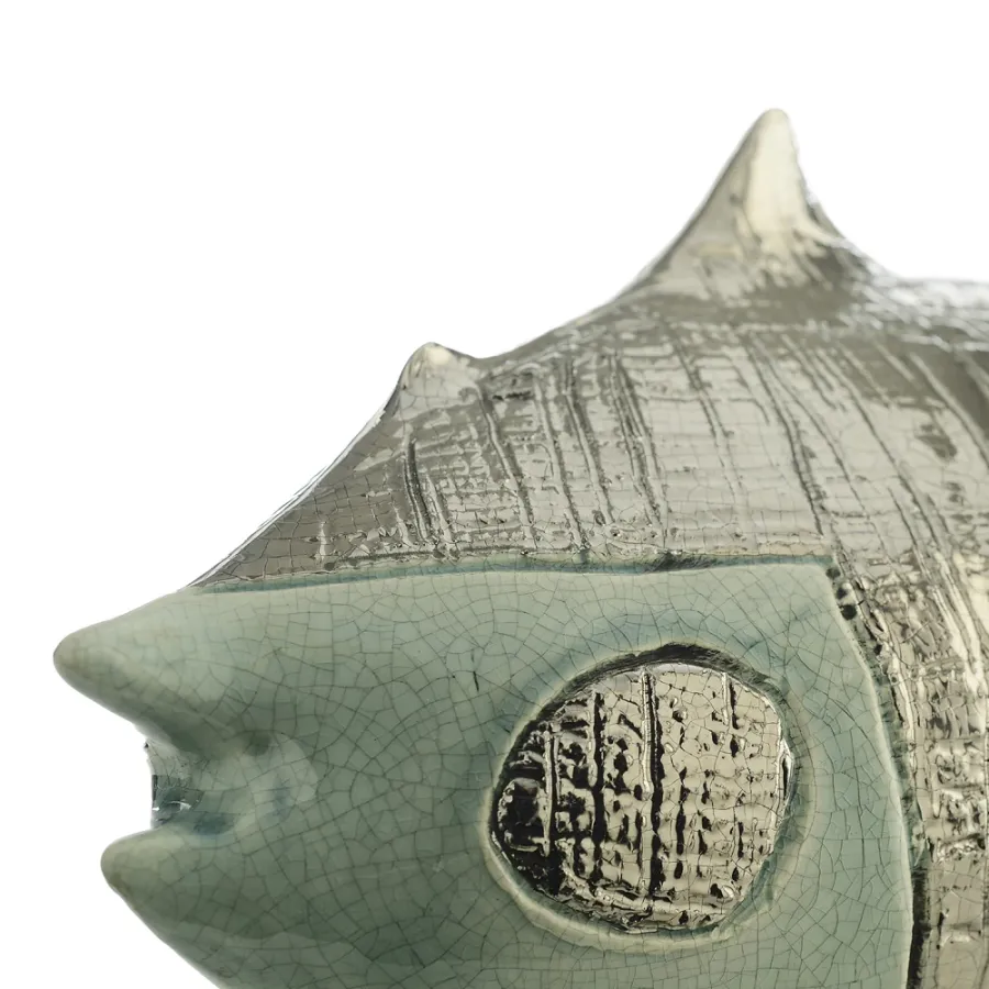 obrazek 3 Długa szkliwiona ceramiczna ryba H.20xL.17xP.38 cm
