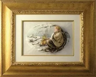 Picture Mroźna zima przedstawiona na obrazie z porcelany