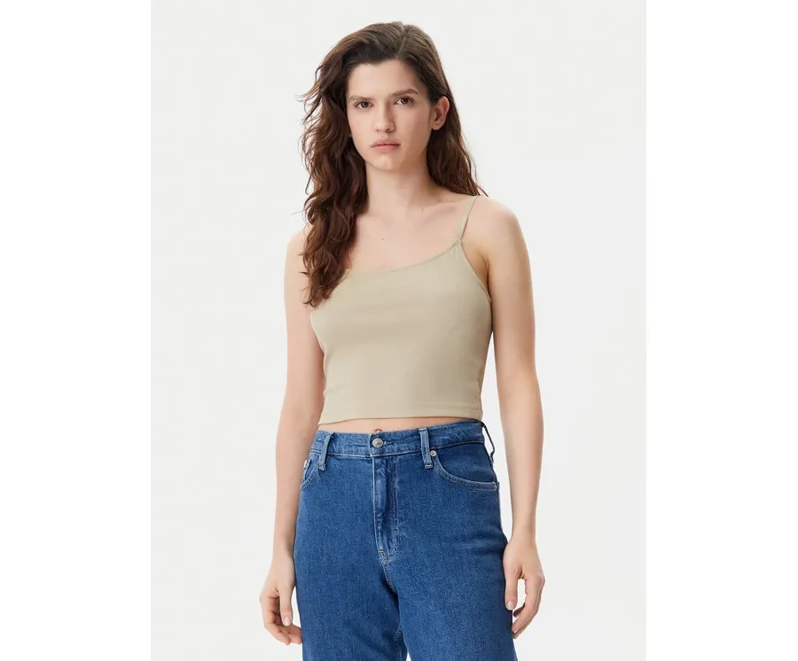 obrazek 1 Calvin Klein Jeans Top Logo J20J225312 Beżowy Slim Fit
