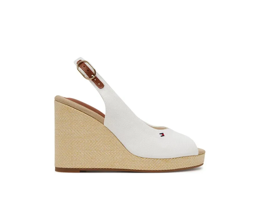 obrazek 1 Tommy Hilfiger Espadryle Flag High Wedge Espad Slingback FW0FW08597 Biały