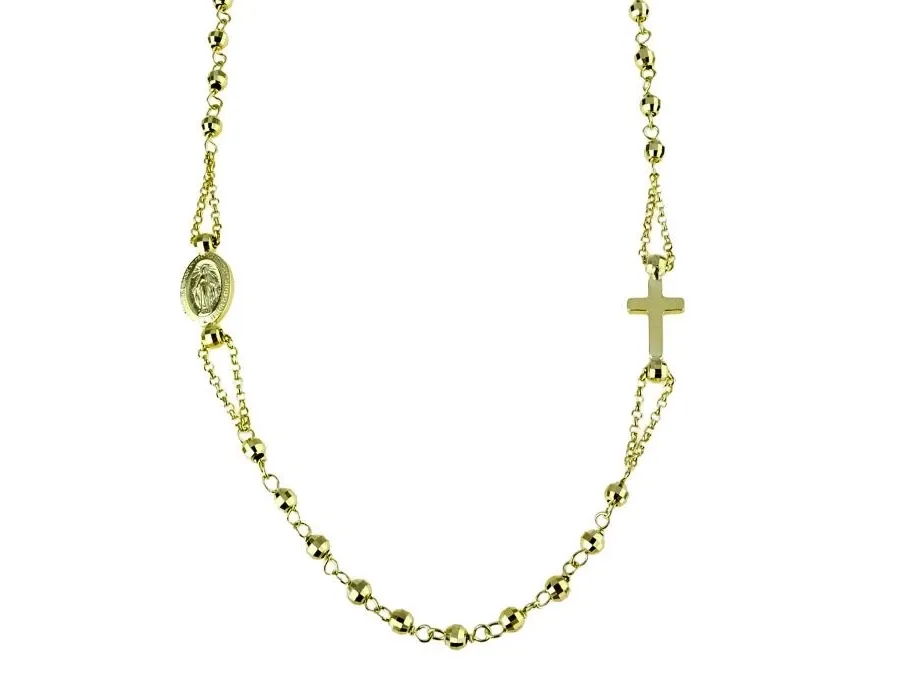 obrazek 1 Genialny łańcuszek różaniec typu choker o długości 45 cm z fasetowanymi koralikami