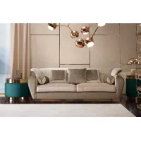 Picture Italian Susan sofa upholstered in fabric or leather