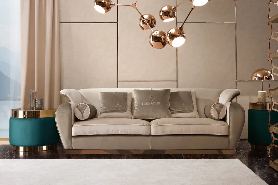 obrazek 1 Włoska sofa Susan tapicerowana tkaniną lub skórą