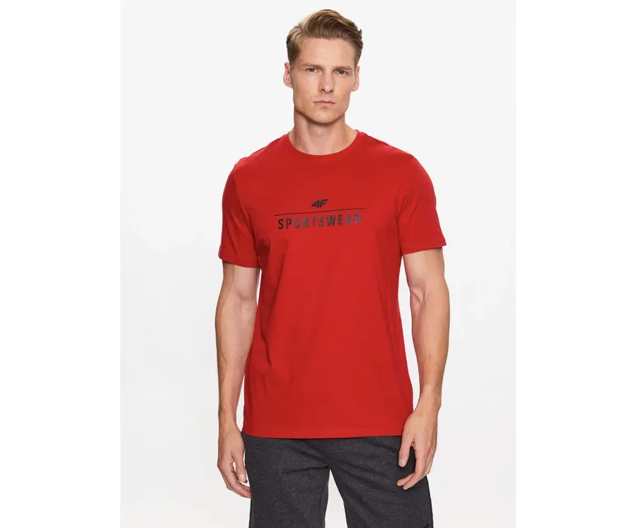 obrazek 1 4F T-Shirt 4FSS23TTSHM539 Czerwony Regular Fit
