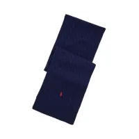 Zdjęcie Polo Ralph Lauren szalik Classic Cable Scarf męski kolor granatowy z aplikacją 449959345