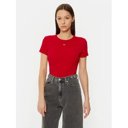 Zdjęcie Tommy Jeans T-Shirt Essential DW0DW17383 Czerwony Slim Fit