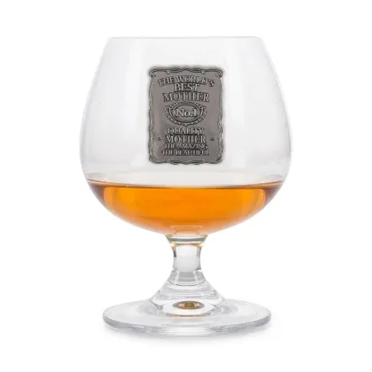 Zdjęcie Prezent – kieliszek do brandy z cynowym kartuszem - „Najlepsza mama na świecie”