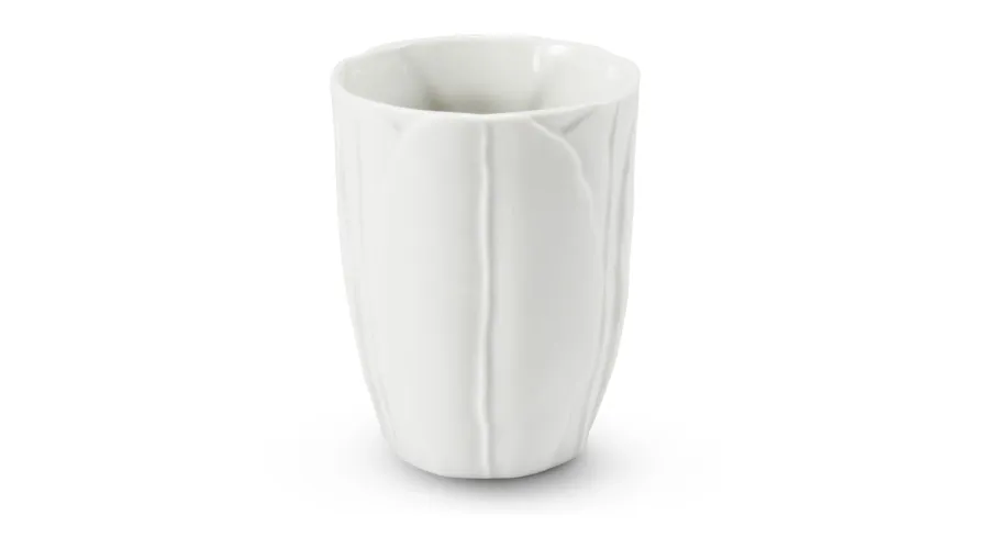 obrazek 1 Unikalny biały kubek 0,20 l z porcelany o kształcie kwiatu lotosu - Leander