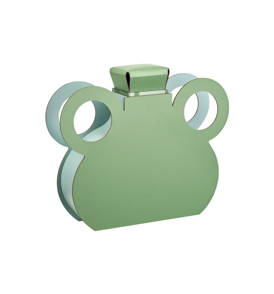 obrazek 3 Niepowtarzalny wazon Otto 9x42xH38 cm ze skóry w kolorze liści eukaliptusa