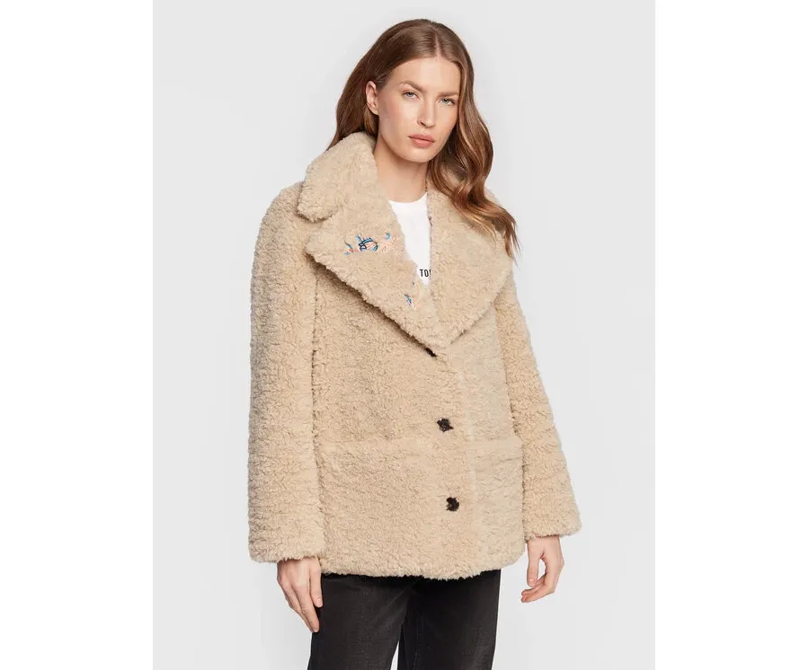 obrazek 1 Zadig&Voltaire Kożuch Laure WWCO00180 Beżowy Relaxed Fit