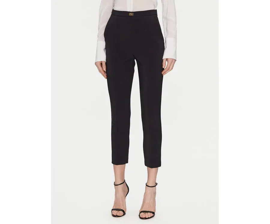 obrazek 1 Elisabetta Franchi Spodnie materiałowe PA-076-51E2-V280 Czarny Regular Fit