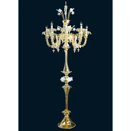 Zdjęcie Prestiżowa lampa podłogowa Imperial Gold ze szkła Murano