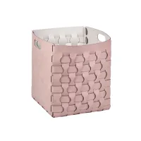 Zdjęcie Skórzany kosz Dubai 35x35xH40 cm w kolorze zgaszonego różu
