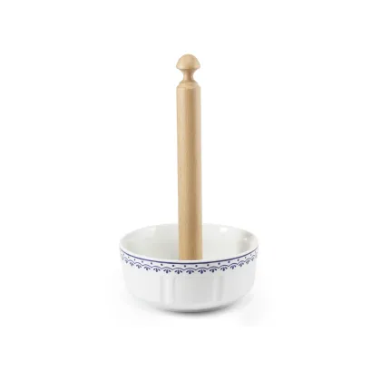 Zdjęcie Oryginalny porcelanowy wieszak na ręczniki kuchenne zdobiony subtelnym motywem - Leander