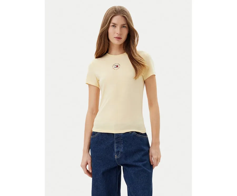 obrazek 1 Tommy Jeans T-Shirt Essential DW0DW20316 Żółty Slim Fit