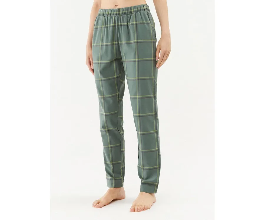 obrazek 1 Triumph Spodnie piżamowe Mix & Match Tapered Trouser Flannel 01 X 10216530 Zielony Regular Fit