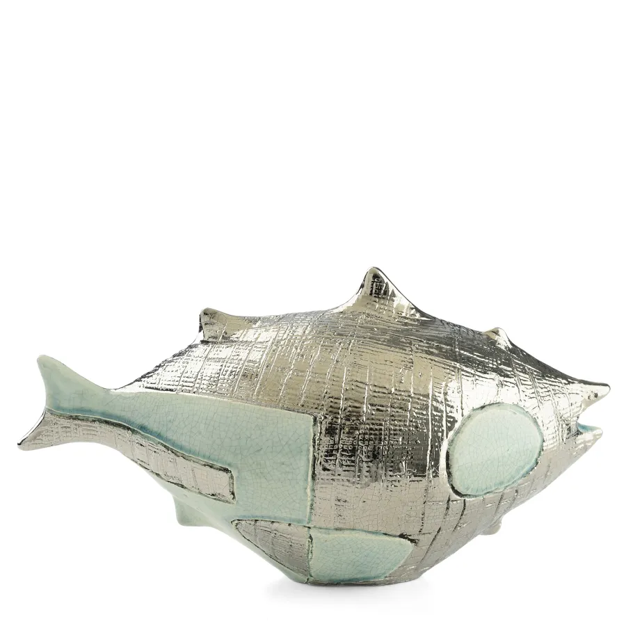obrazek 4 Długa szkliwiona ceramiczna ryba H.20xL.17xP.38 cm